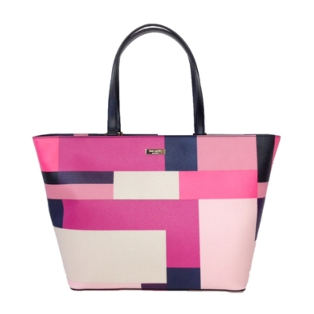Kate Spade Pink & Navy Geometric Tote